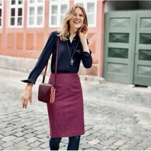 Boden Women's Pencil Skirt in Burgundy